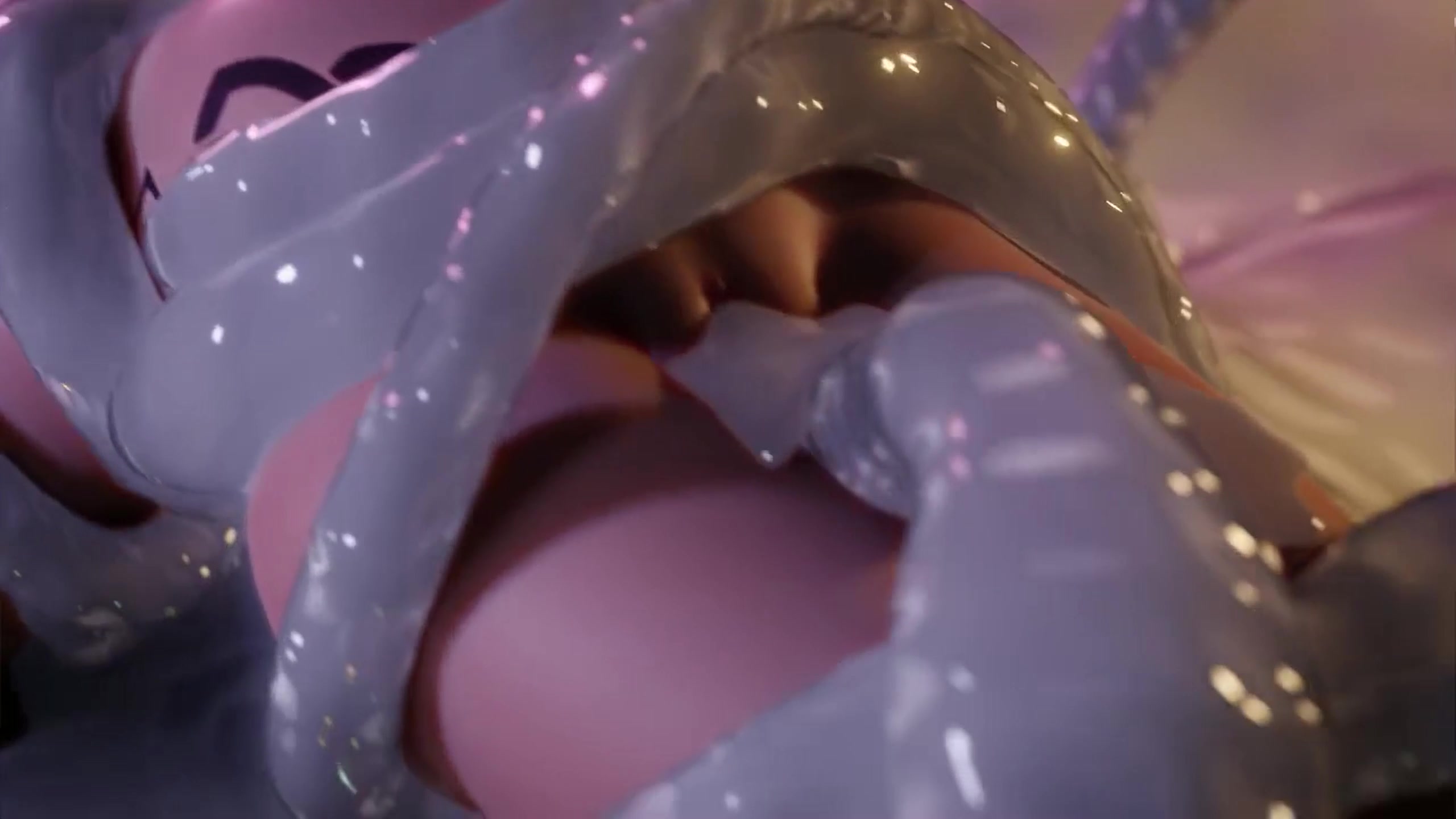 [求原片-无声]小姐姐被触手灌满大肚子